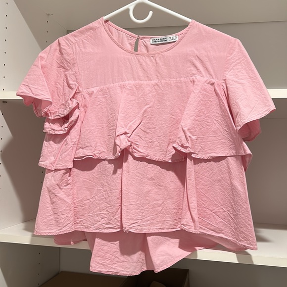 Zara Pink Ruffle Top - Picture 4 of 5